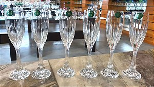 JOGO TAÇA CHAMPAGNE CRISTAL - IMPERATTORE BY STRAUSS - CX 6 PÇS