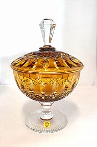 BOMBONIERE CRISTAL STRAUSS COR AMARELO - CX 1 PÇ