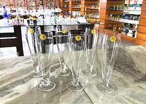 JOGO TAÇAS CERVEJA TULIPA CRISTAL STRAUSS -CX 6 PÇS