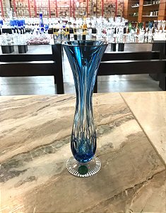 VASO CRISTAL IMPERATTORE BY STRAUSS - COR AZUL CLARO - CX 1 PÇ