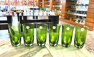 COPO LONG DRINK CRISTAL STRAUSS COR VERDE CLARO - CX 6 PÇS