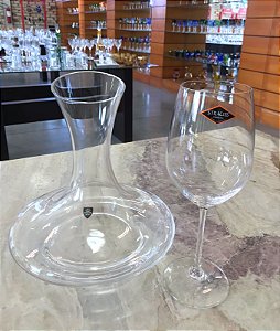 CONJUNTO DECANTER IMPERATTORE BY STRAUSS + 6 TAÇAS BORDEAUX CRISTAL NACHTMANN STRAUSS CLASSIC
