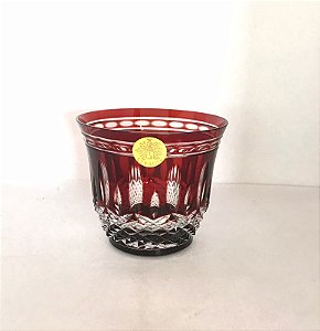COPO WHISKY CRISTAL 24% PbO CRISTALLERIE STRAUSS  - COR VERMELHO - CX 1 PÇ