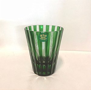 COPO WHISKY CRISTAL 24% PbO CRISTALLERIE STRAUSS- COR VERDE