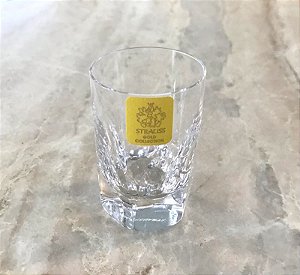 JOGO COPO CACHAÇA  CRISTAL STRAUSS -  24%PbO - CRISTALLERIE STRAUSS - CX 6 PÇS - FEITO À MÃO
