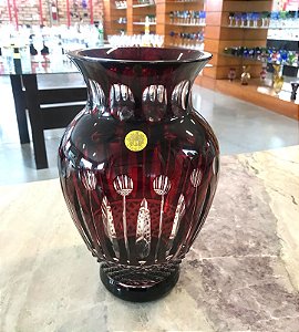 VASO CRISTAL STRAUSS - COR VERMELHO- 28 CM - CX 1 PÇ