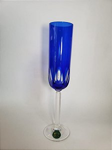 TAÇA CHAMPAGNE CRISTAL - IMPERATTORE BY STRAUSS - COR AZUL - CX 1 PCS