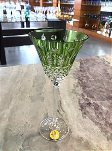 TAÇA VINHO TINTO DE CRISTAL - COR VERDE CLARO