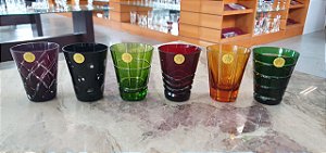 JOGO COPO WHISKY CRISTAL STRAUSS - CORES DIVERSAS - CX 6 PÇS