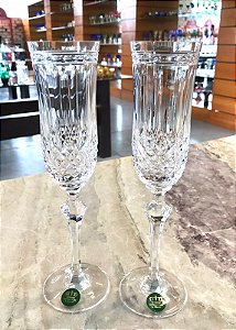 TAÇAS CHAMPAGNE CRISTAL IMPERATTORE BY STRAUSS - CX 2 PÇS