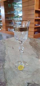 JOGO TAÇAS LICOR CRISTAL STRAUSS - COM FRISO OURO - CX 6 PÇS