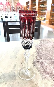 JOGO TAÇAS CHAMPAGNE CRISTAL STRAUSS - COR VERMELHO - CX 6 PCS