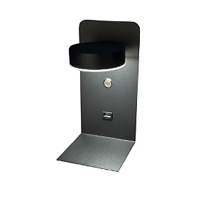 Arandela de Parede LED Ato 3000K 8W Bivolt 23,5x12cm Metal e Acrílico Preto - Usina Imports UI20155/8PT
