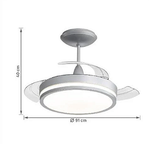 VENTILADOR Branco e Transparente LED Multicor C/ Ventilador 60W MLED