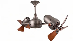 Ventilador Teto Duplo 110/220v Titanio Gerbar Pas de madeira