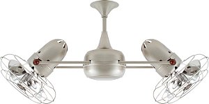 Ventilador Teto Duplo 110/220v Niquel Gerbar Com Grade