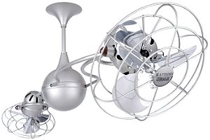 Ventilador Teto Duplo 110/220v Italo Niquel Com Grade Gerbar