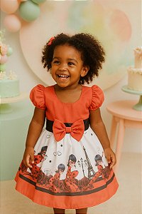 Vestido de festa infantil Lady bug Vermelho