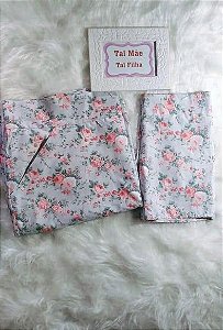 Kit saia reta Mãe e Filha Rosas