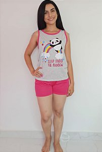 Pijama Verão Mãe e Filha Panda