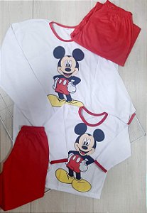 Pijama Inverno Pai e Filho Mickey