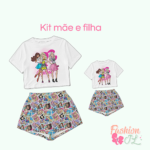 Kit Pijama Mãe e filha Barbie 2 peças