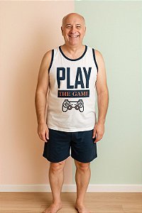 Pijama Adulto Masculino Regata Play Branco