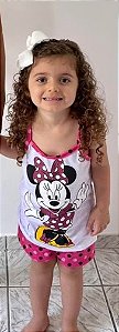 Pijama Infantil de Alça Minnie Rosa