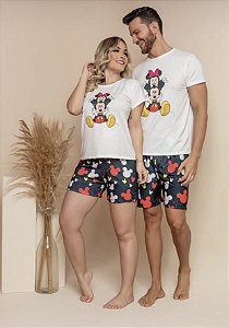 Pijama Adulto Feminino Mickey e Minnie