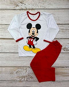 Pijama Infantil Inverno Mickey Vermelha