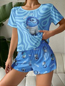 Pijama Adulto Feminino Divertidamente Tristeza