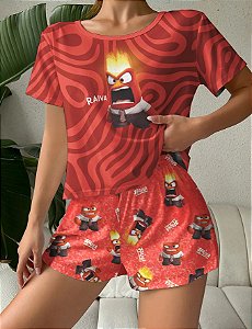 Pijama Adulto Feminino Divertidamente Raiva