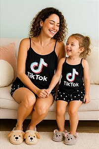 Kit Pijama Verão Mãe e Filha Tik Tok