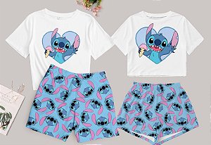 Kit Pijama Casal Stitch Verão