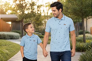 KIT CAMISETA PAI E FILHO POLO AZUL MARINHO