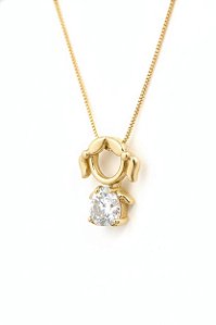 Colar Semi-Joia dourado menina zircônia