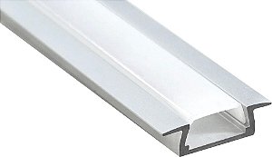 Perfil de LED Alumínio Embutir 2,45X0,7cm Barra 2m