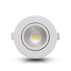 Spot Led 3w Direcionável Base Branca Redondo Branco Quente