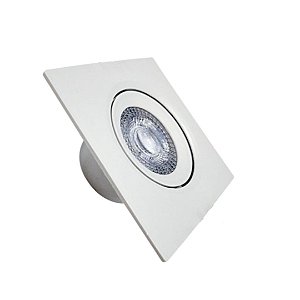 Spot Led 5w Direcionável Base Branca Quadrado Branco Frio