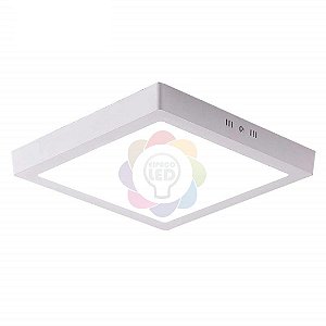 Plafon Led 18w Sobrepor Quadrado Branco Neutro