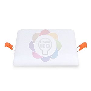 Plafon LED 24W Borda Infinita Quadrado Branco Quente