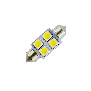 Lâmpada Automotiva Torpedo 36mm 4 leds - Teto e Placa