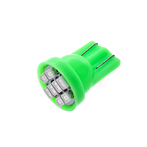 Lâmpada Automotiva Para Farol Pingão 8 Leds - Verde