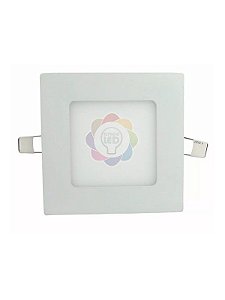 Plafon Led 6W Embutir Quadrado Branco Frio