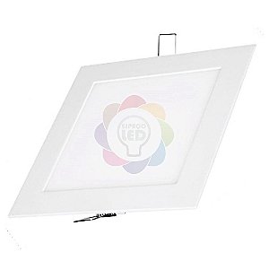 Plafon Led 36W Embutir Quadrado Branco Quente