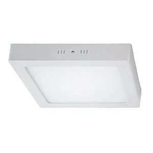Plafon LED 18w Sobrepor Quadrado Branco Quente