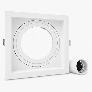 Embutido de Teto Face Recuado Quadrado Preto - Par30