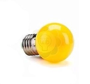 Lâmpada Bulbo LED Bolinha 1w E27 Amarela
