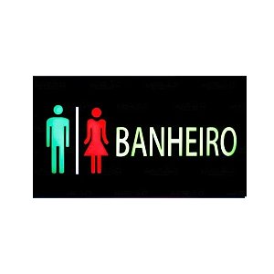 Placa de LED Sinalizadora de Banheiro