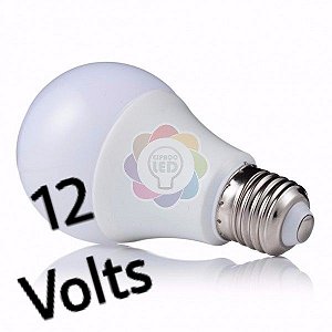 Lâmpada Bulbo LED 12 Volts com Potência de 9w Branca Fria